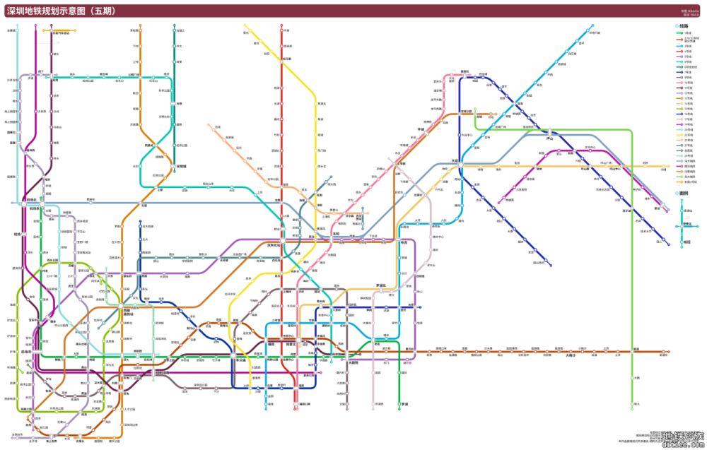 [丑图] 深圳地铁规划示意图(五期)(v18)