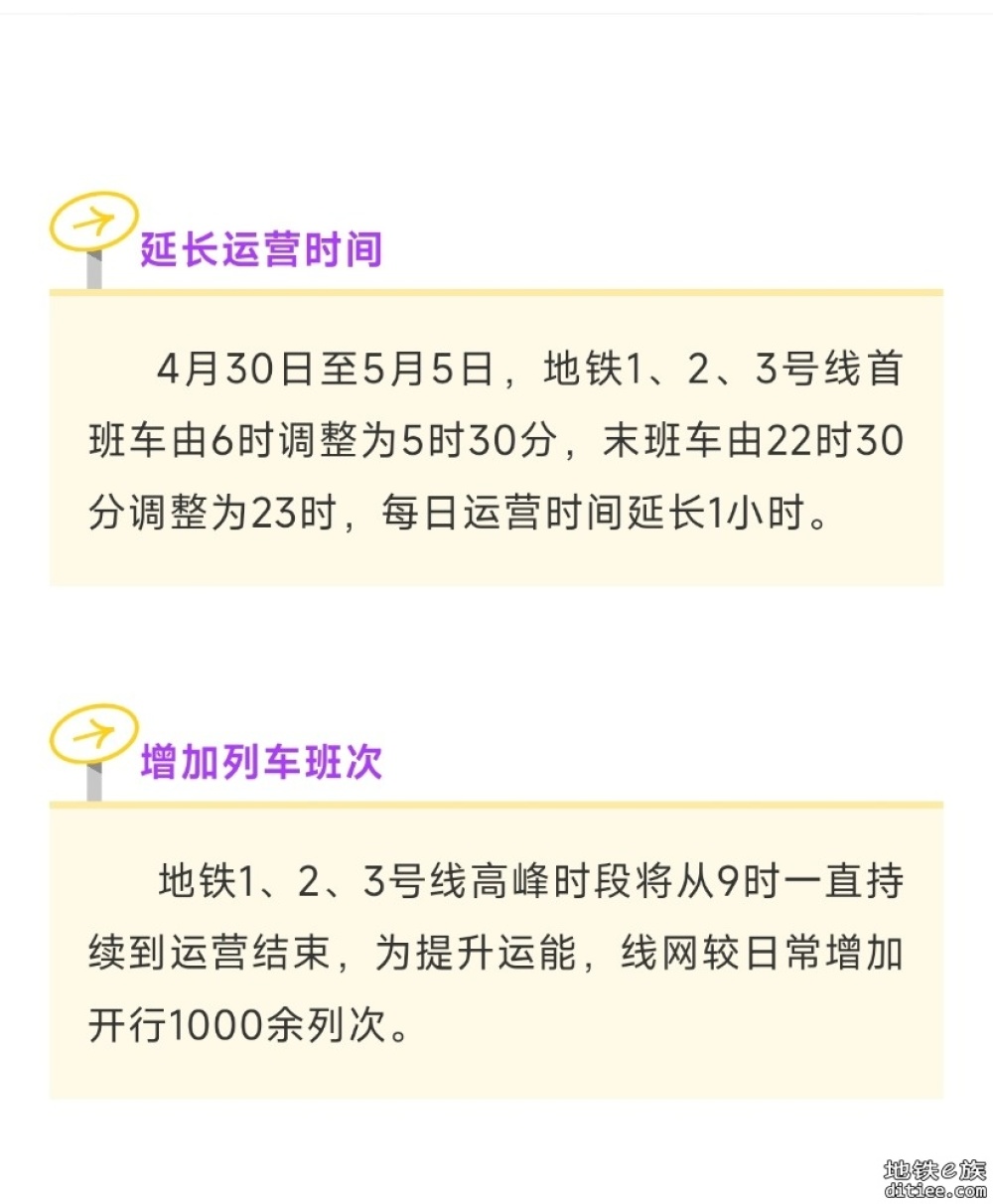 “五一”假期地铁出行温馨提示