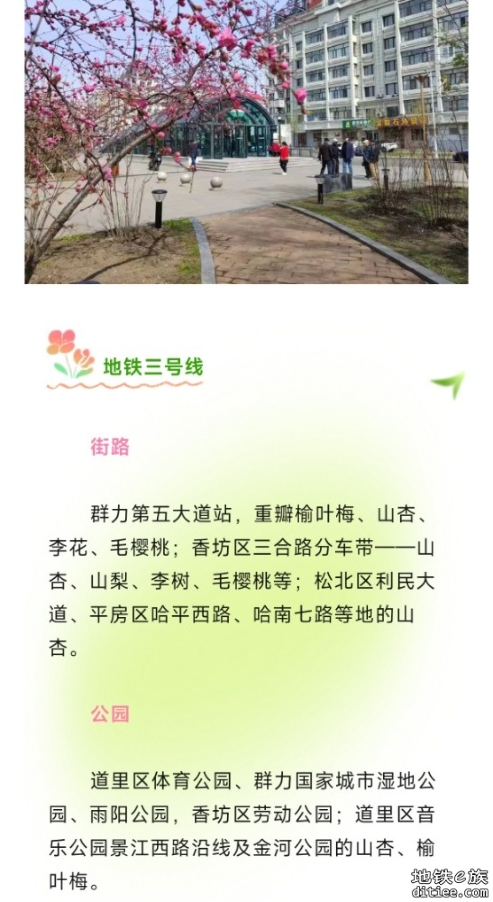 坐着地铁去赏花～1、2、3号线全攻略来了