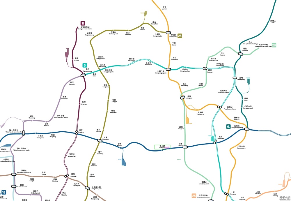 深圳地铁2050实际走向规划图下载（6.9日翻新）