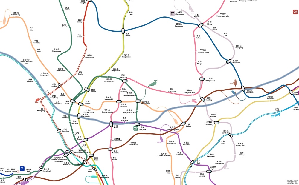 深圳地铁2050实际走向规划图下载（6.9日翻新）