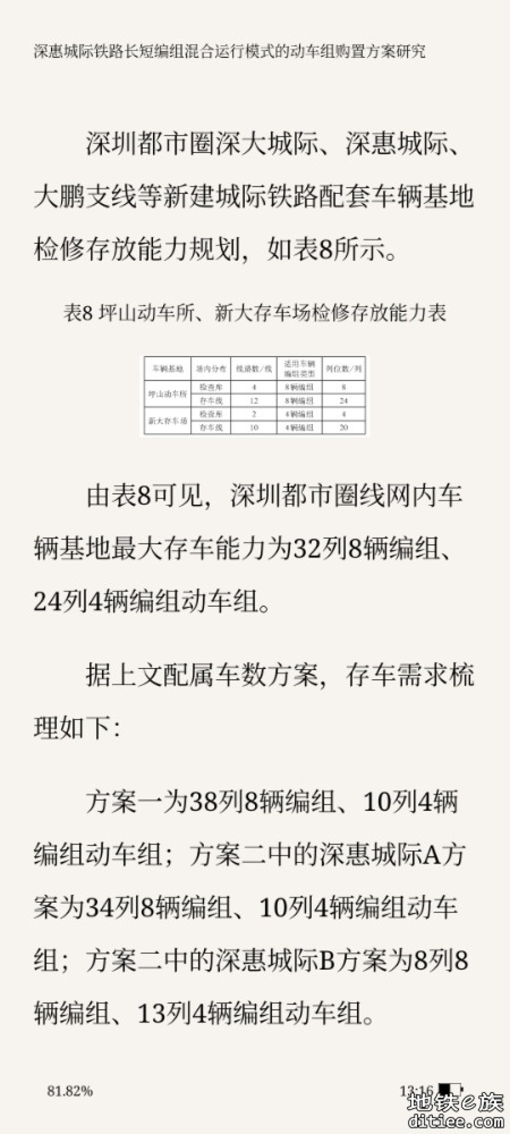 深惠城际铁路长短编组混合运行模式的 动车组购置方案研究
