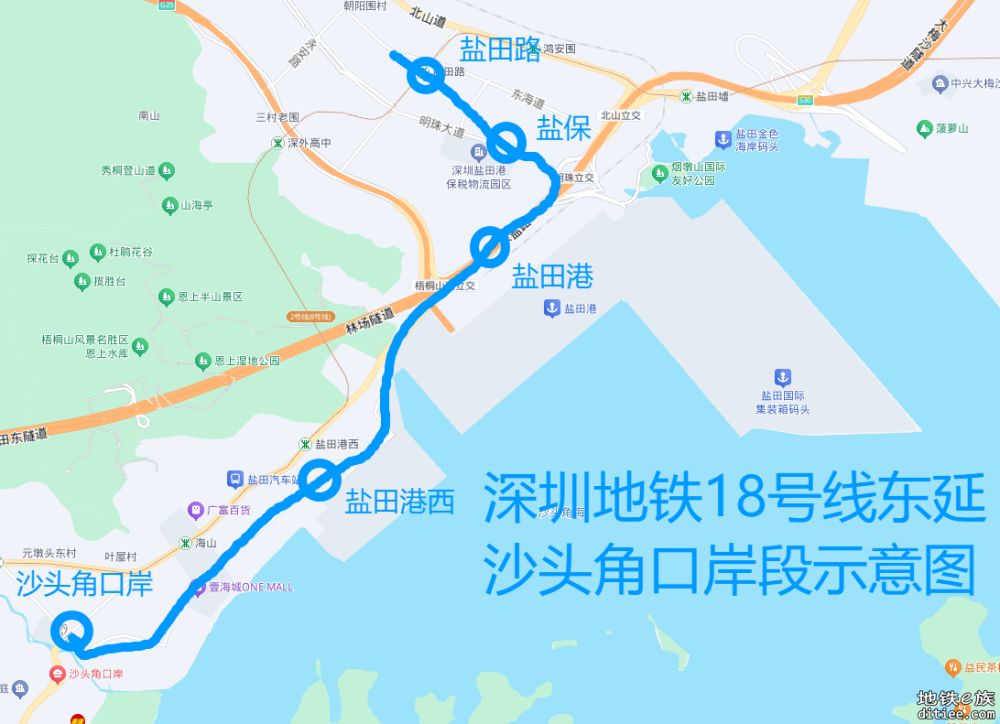 18号线由盐田路站延伸至沙头角口岸成功纳入深圳市轨道网规划